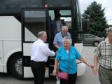 Getting off the bus for lunch	