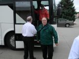 Getting off the bus for lunch	