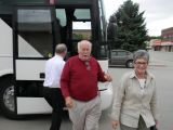Getting off the bus for lunch	